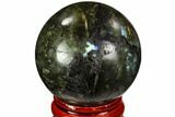 Flashy, Polished Labradorite Sphere - Madagascar #105757-1